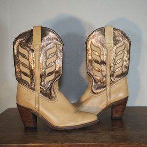 Vintage Frye Cowboy Boots - Metallic Gold/Copper